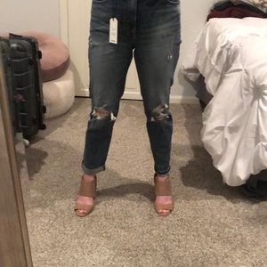 Girlfriend ripped jeans